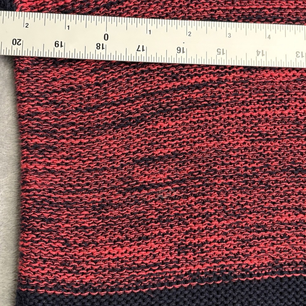 WHITE + WARREN Dark Blue Red Stripe Sweater Women's Small Cotton - Picture 5 of 8